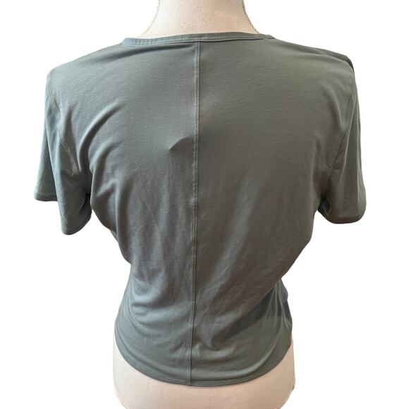 Lululemon Round Trip Short Sleeve Cut Out Keyhole Faux Wrap Top 8 - Picture 4 of 5